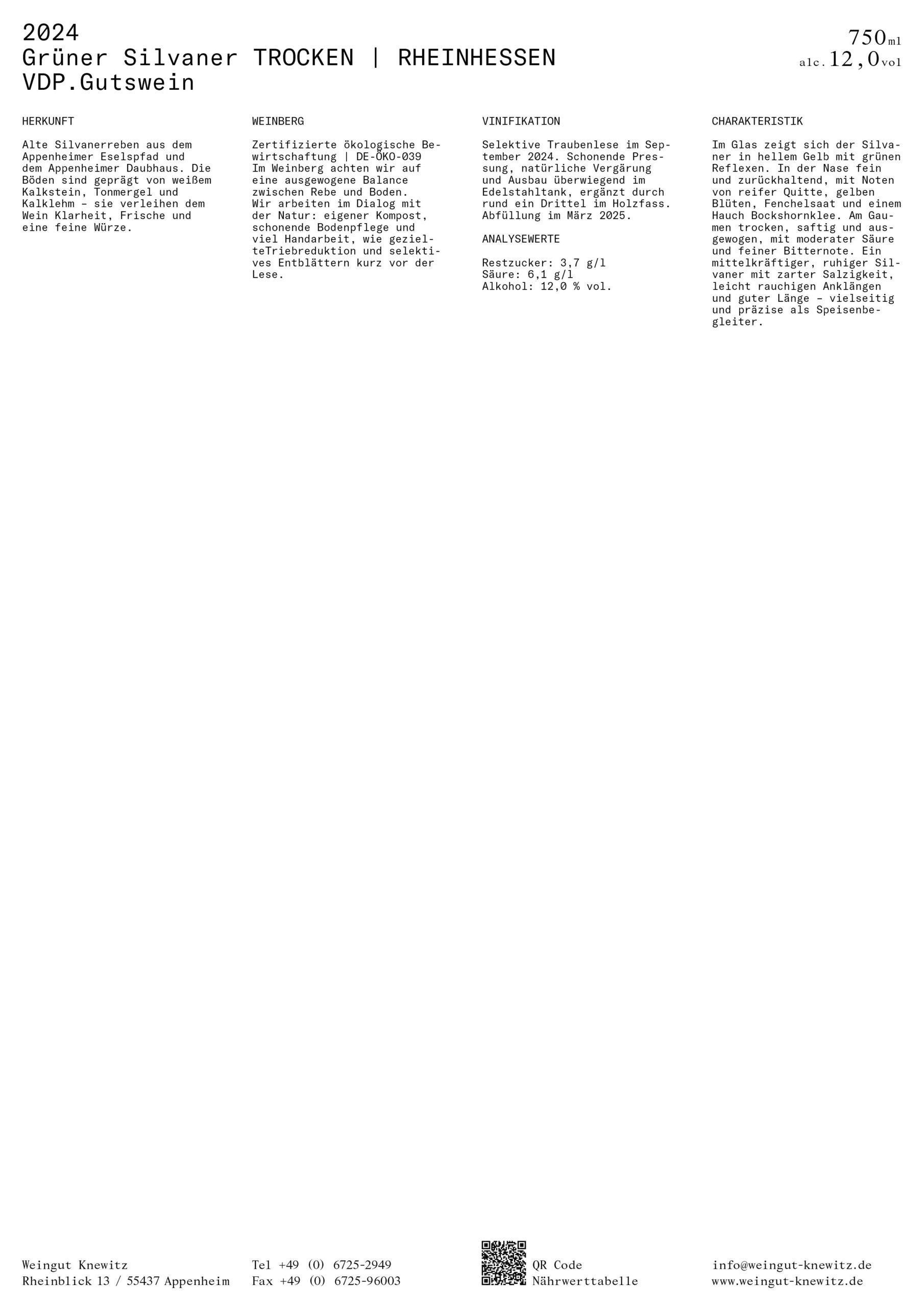 Grüner Silvaner trocken